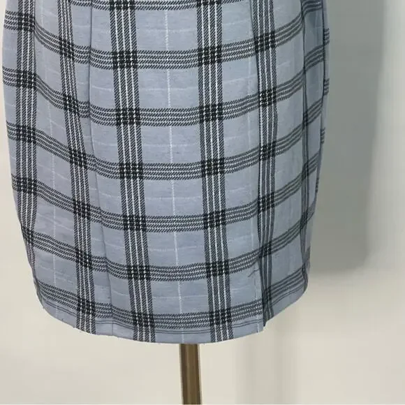 Popular Basic blue plaid 90s Y2K Clueless womens dress Size XL preppy academia - Picture 4 of 11